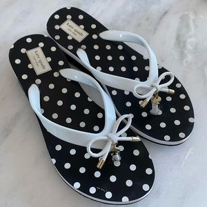 Kate spade flip flops white polka dot sole